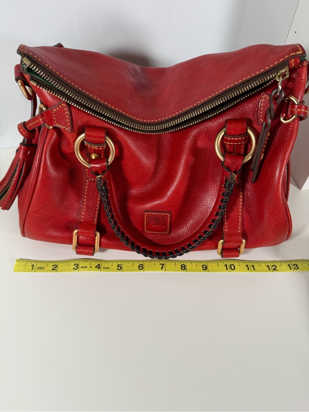 Dooney & Bourke Florentine Leather Satchel – Red - Picture 12 of 16